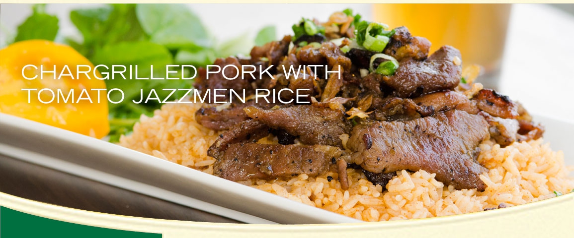 Chargrilled Pork with Tomato Jazzmen Rice